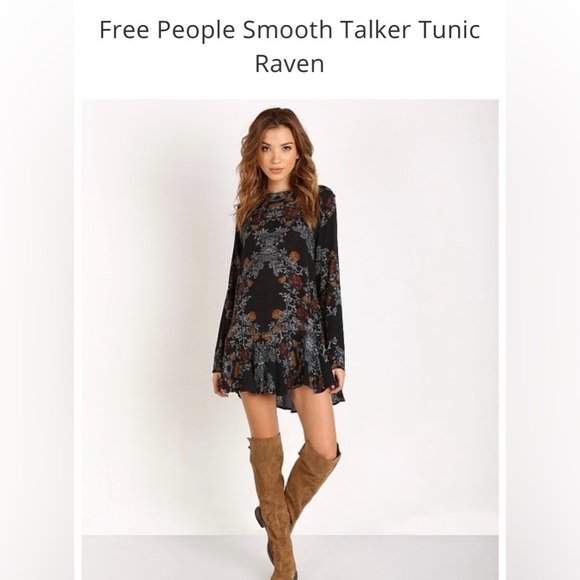 Free People Dresses & Skirts - Free People Smooth Talker Tunic Raven Open Back Size S